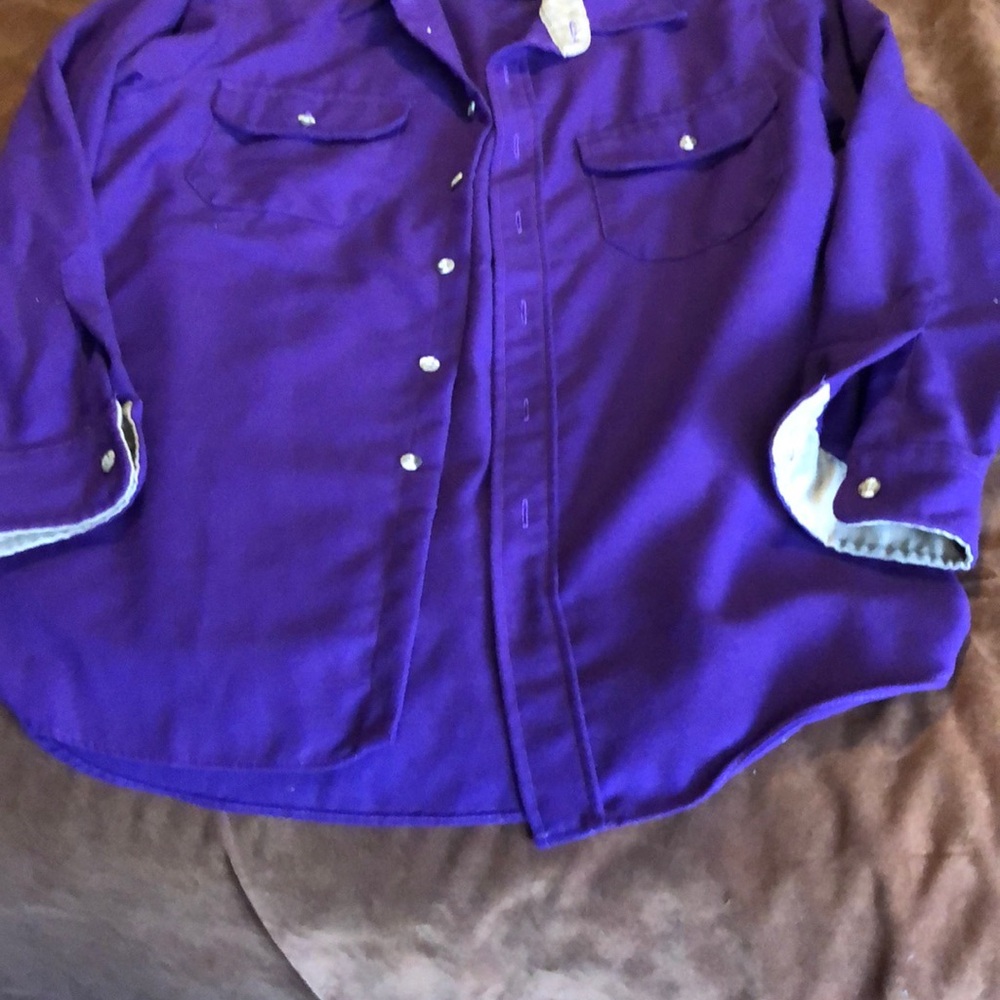 Cabela's Purple Shirt with Green and Yellow Logo
